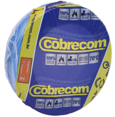 Cabo Flexível 2,5Mm 70G 750V Azul Rolo Com 100M Cobrecom